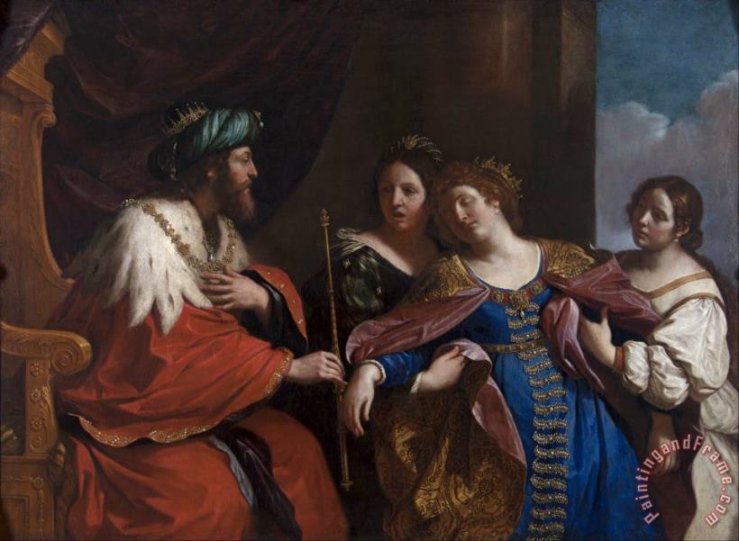 Esther Before Ahasuerus painting - Giovanni F. Barbieri Esther Before Ahasuerus Art Print