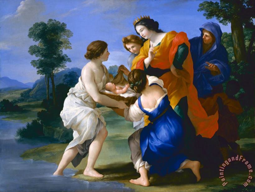 The Finding of Moses painting - Giovanni Francesco Romanelli The Finding of Moses Art Print