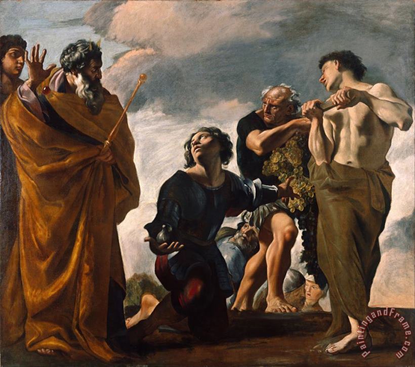 Moses And The Messengers From Canaan painting - Giovanni Lanfranco  Moses And The Messengers From Canaan Art Print