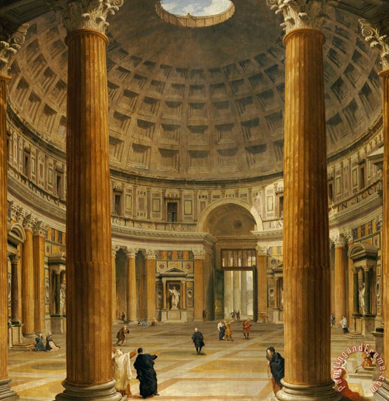 Giovanni Paolo Panini The Interior Of The Pantheon Art Print