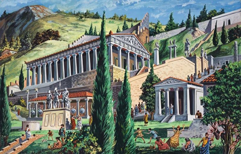 Giovanni Ruggero The Temple of Apollo at Delphi Art Painting