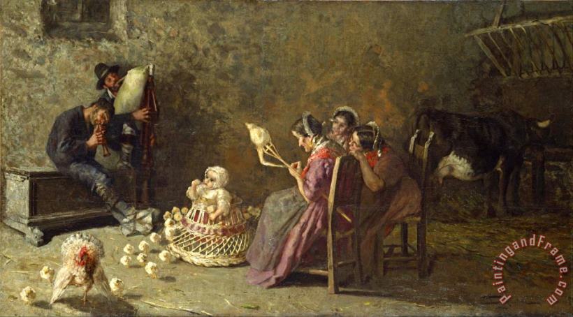 Giovanni Segantini Bagpipers of Brianza Art Painting