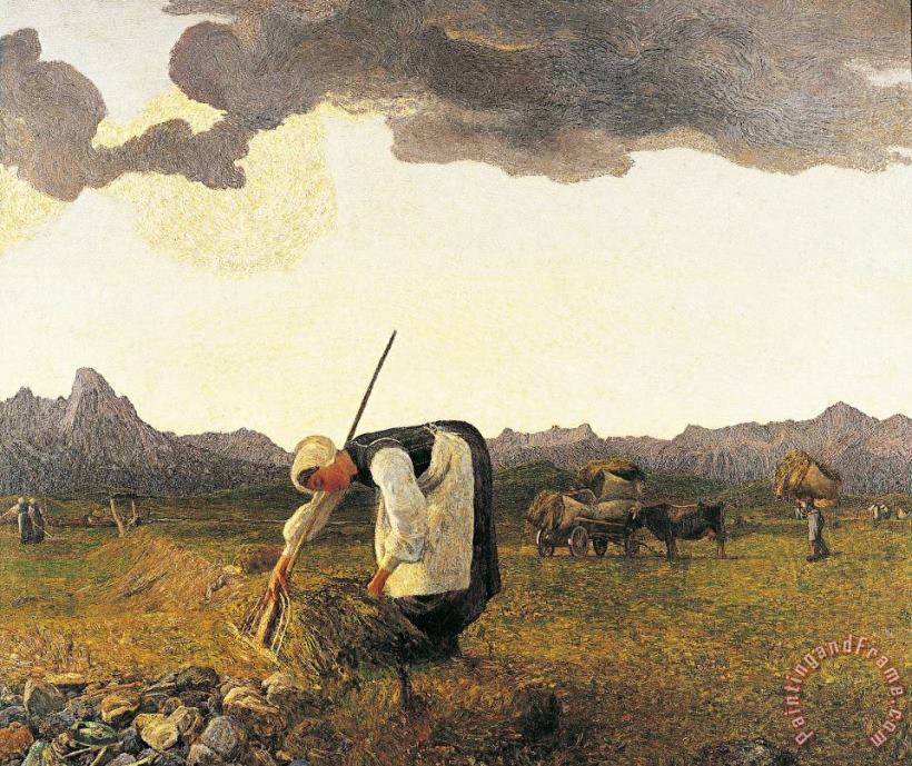 The Hay Harvest painting - Giovanni Segantini The Hay Harvest Art Print