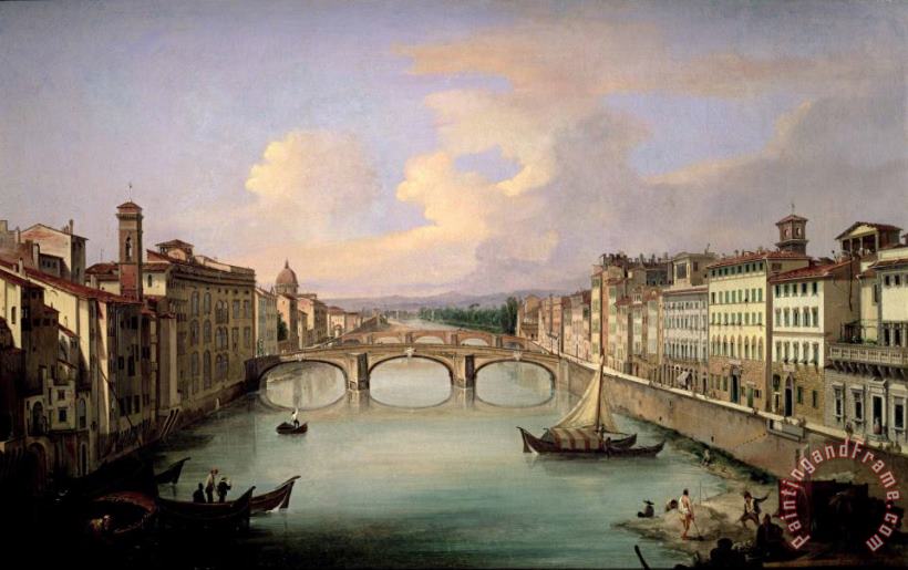 Giovanni Signorini Florence from the Ponte Vecchio Art Painting