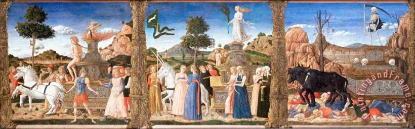 The Triumphs of Petrarch painting - Girolamo da Cremona The Triumphs of Petrarch Art Print