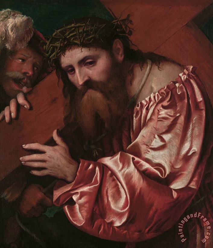 Christ Carrying The Cross painting - Girolamo Romanino Christ Carrying The Cross Art Print