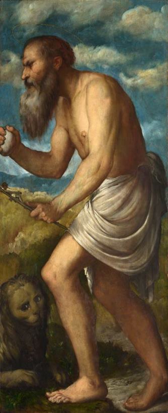 Saint Jerome painting - Girolamo Romanino Saint Jerome Art Print