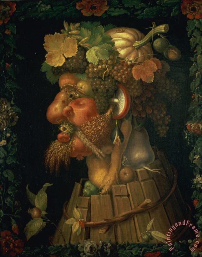 Autumn, From a Series Depicting The Four Seasons, Commissioned by Emperor Maximilian II (1527 76) painting - Giuseppe Arcimboldo Autumn, From a Series Depicting The Four Seasons, Commissioned by Emperor Maximilian II (1527 76) Art Print