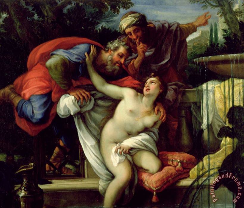 Giuseppe Bartolomeo Chiari Susanna And The Elders Art Painting