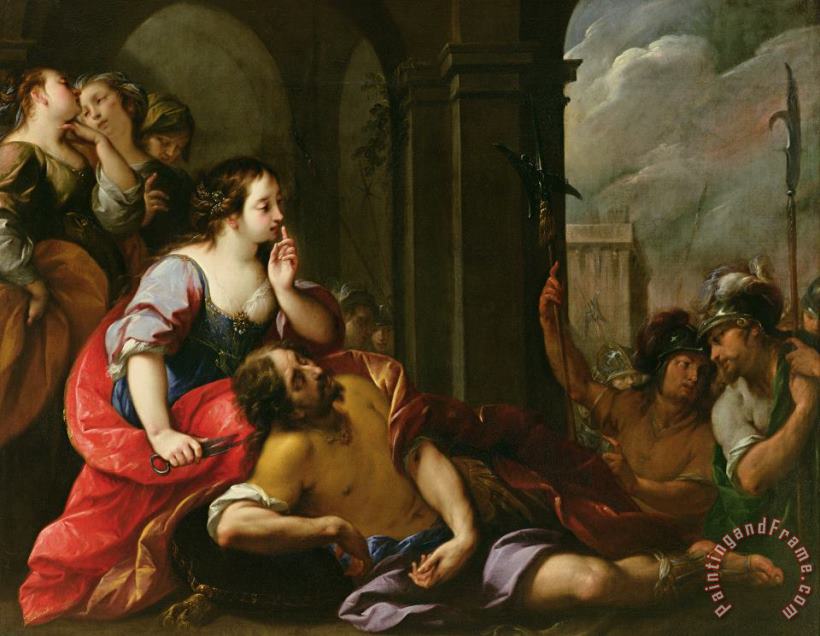 Samson and Delilah painting - Giuseppe Nuvolone Samson and Delilah Art Print
