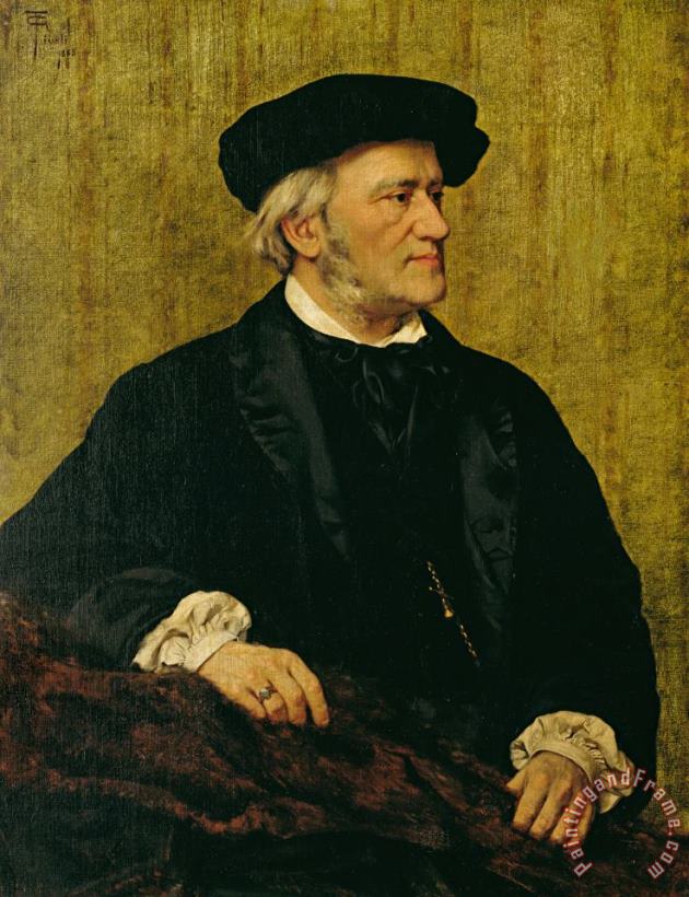 Giuseppe Tivoli Portrait Of Richard Wagner Art Painting