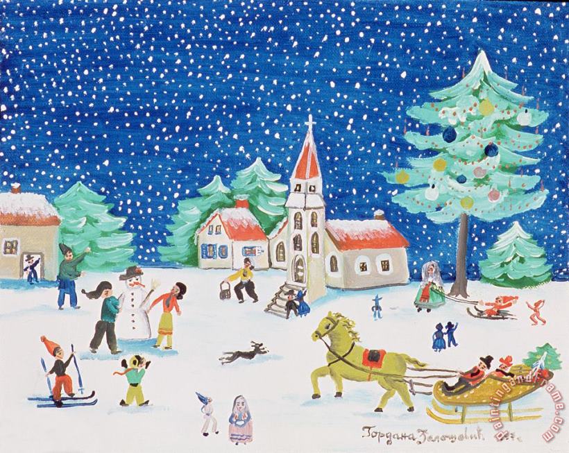 Christmas Joy painting - Gordana Delosevic Christmas Joy Art Print