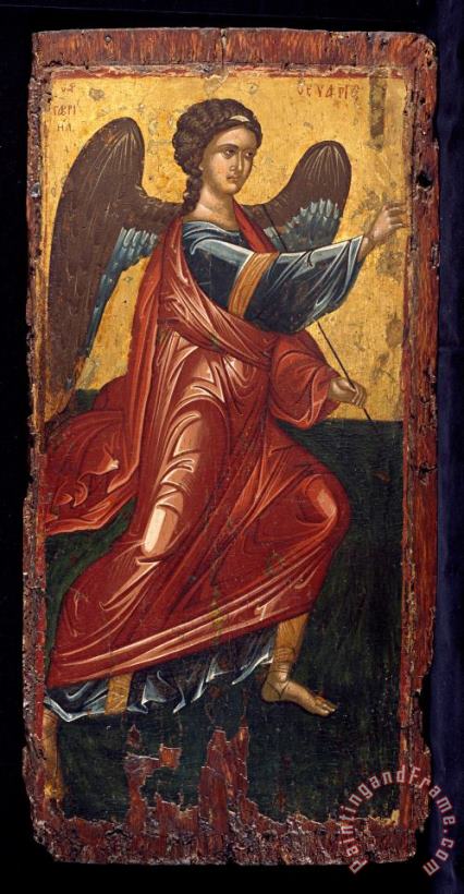 Greek, Late Byzantine The Archangel Gabriel, From an Annunciation Scene on The King's Door of an Iconostasis Art Print