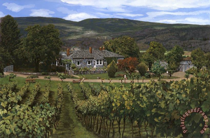 Hawthorn vineyard in British Columbia-Canada painting - Collection 7 Hawthorn vineyard in British Columbia-Canada Art Print