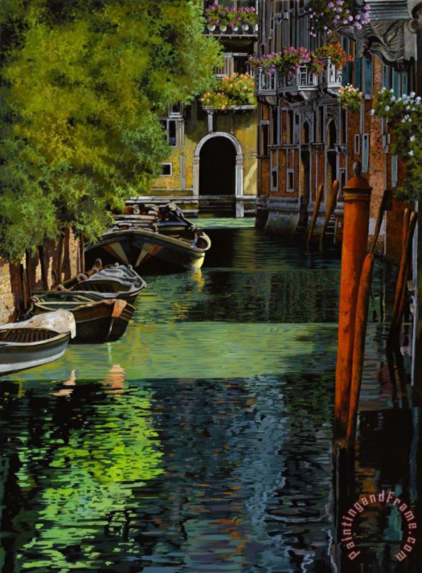 il palo rosso a Venezia painting - Collection 7 il palo rosso a Venezia Art Print