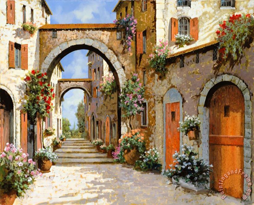 Le Porte Rosse Sulla Strada painting - Collection 7 Le Porte Rosse Sulla Strada Art Print