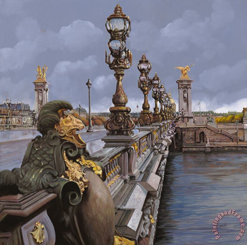 Paris-pont Alexandre III painting - Collection 7 Paris-pont Alexandre III Art Print