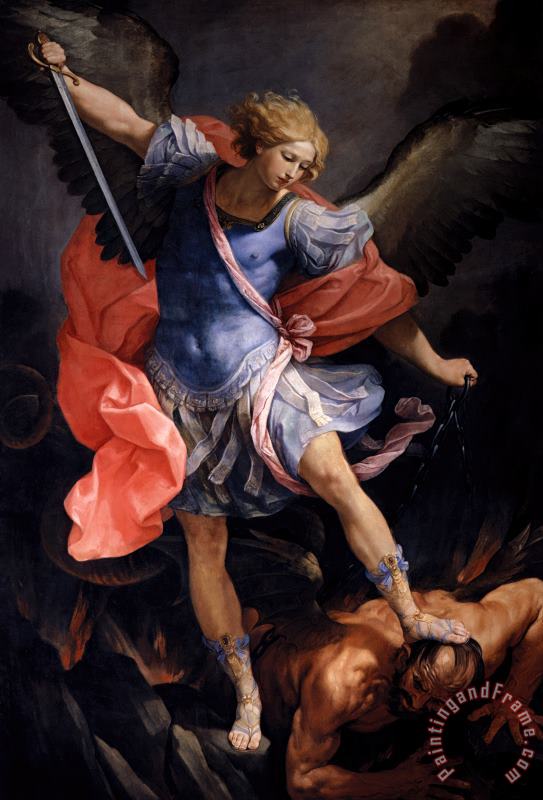 The Archangel Michael Defeating Satan painting - Guido Reni The Archangel Michael Defeating Satan Art Print
