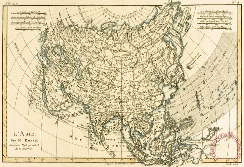 Antique Map of Asia painting - Guillaume Raynal Antique Map of Asia Art Print