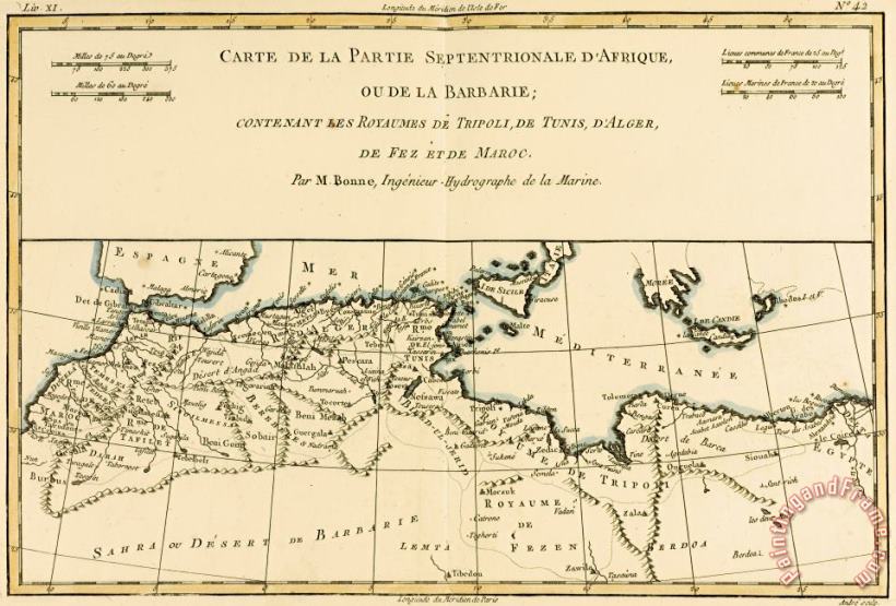 Antique Map of North Africa painting - Guillaume Raynal Antique Map of North Africa Art Print Antique Map of North Africa painting - Guillaume Raynal Antique Map of North Africa Art Print