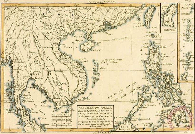 Guillaume Raynal Antique Map of South East Asia Art Print