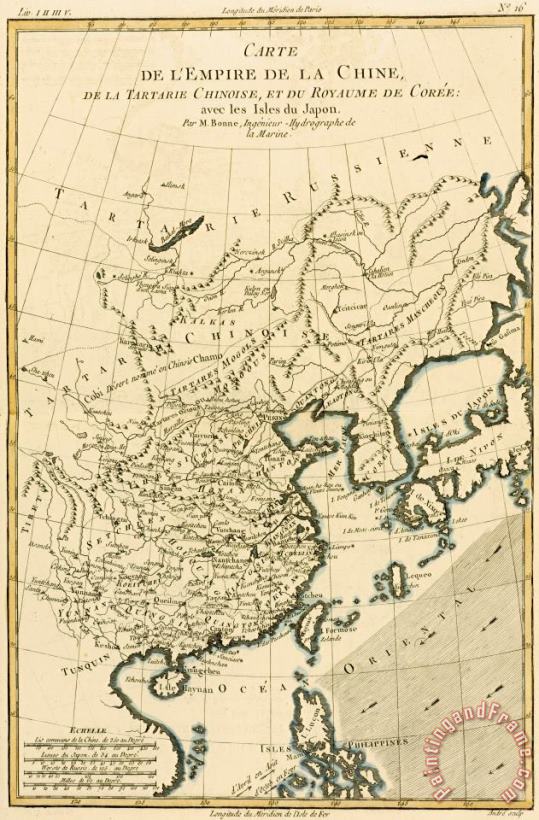 Antique Map The Chinese Empire painting - Guillaume Raynal Antique Map The Chinese Empire Art Print