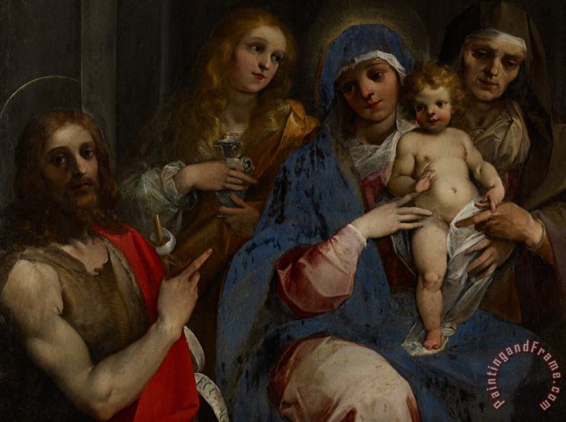 Madonna And Child With Saints John The Baptist With Mary Magdalene And Anne painting - Guiseppe Cesari Madonna And Child With Saints John The Baptist With Mary Magdalene And Anne Art Print