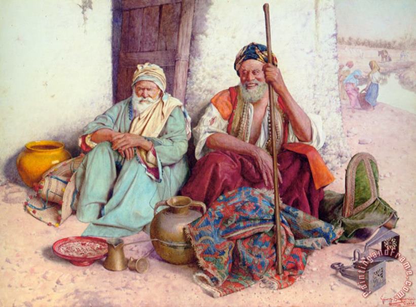 Guiseppe Signorini Arab Merchants Art Painting