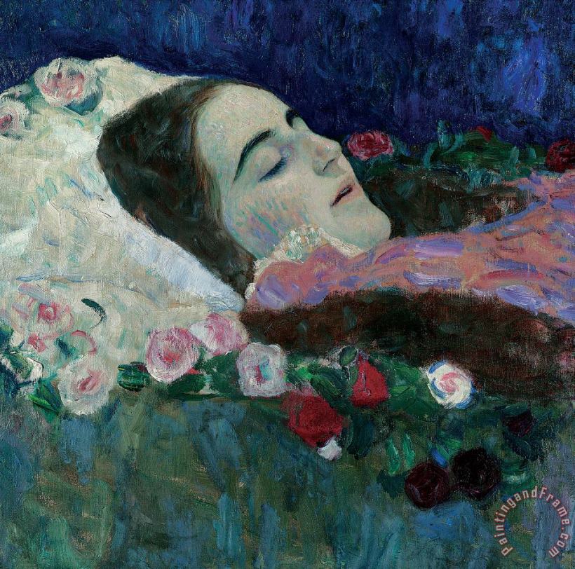 Gustav Klimt Ria Munk On Her Deathbed Art Print