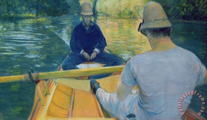 Boaters On The Yerres painting - Gustave Caillebotte Boaters On The Yerres Art Print