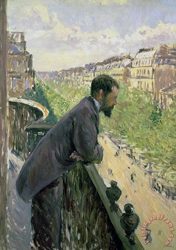 Man On A Balcony painting - Gustave Caillebotte Man On A Balcony Art Print
