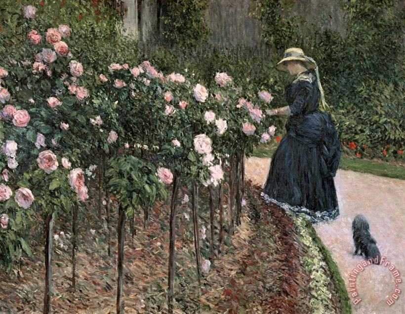 Roses In The Garden At Petit Gennevilliers painting - Gustave Caillebotte Roses In The Garden At Petit Gennevilliers Art Print