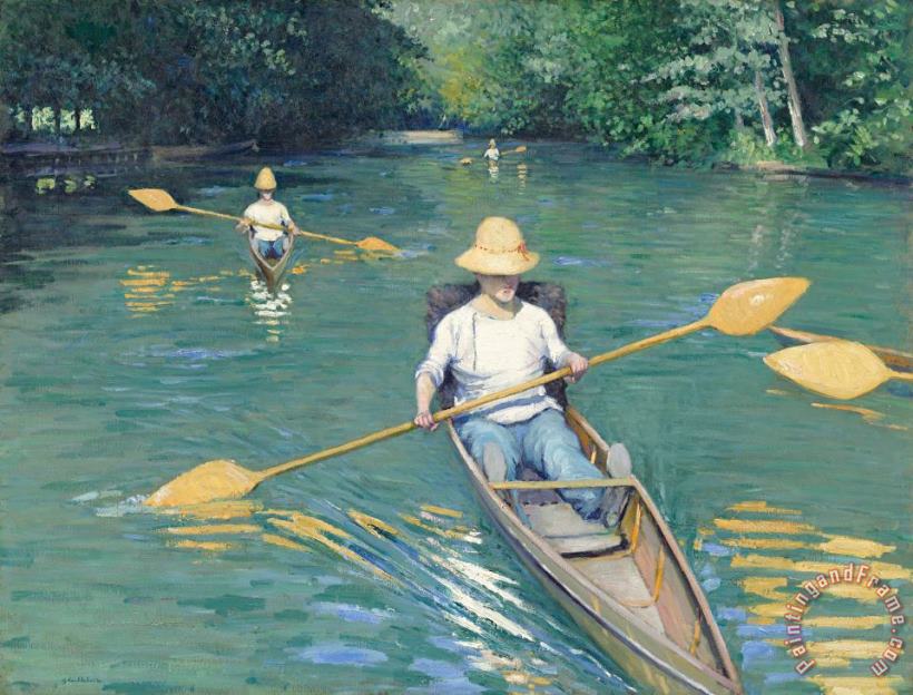 Skiffs painting - Gustave Caillebotte Skiffs Art Print