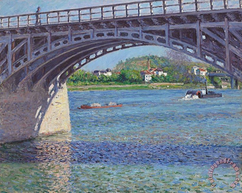 The Bridge at Argenteuil and the Seine painting - Gustave Caillebotte The Bridge at Argenteuil and the Seine Art Print