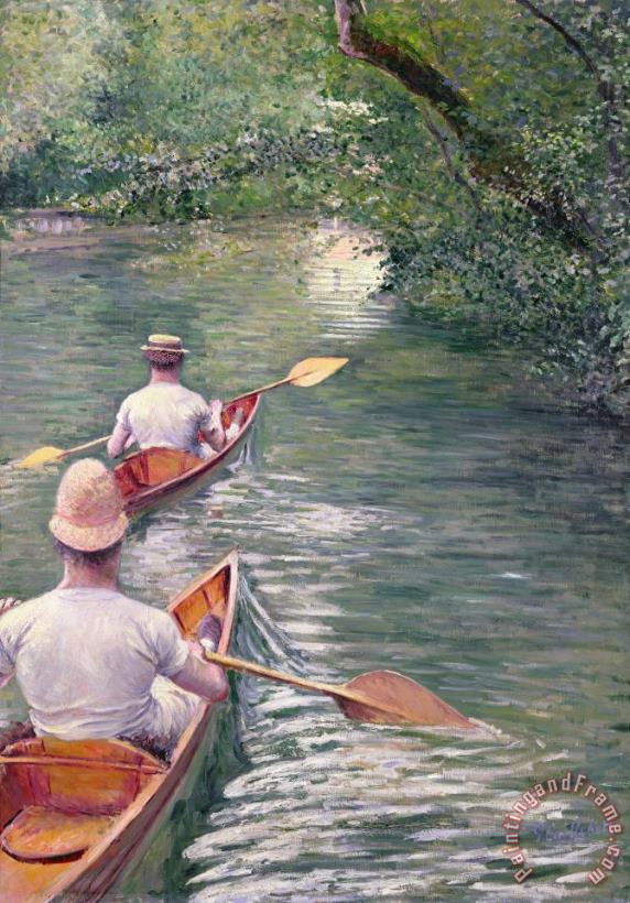 The Canoes painting - Gustave Caillebotte The Canoes Art Print