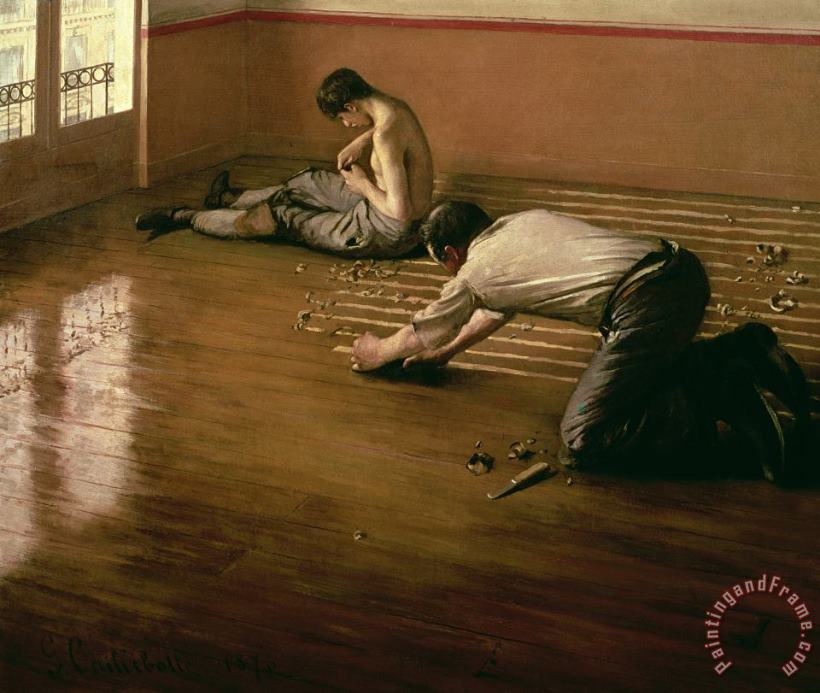 The Parquet Planers painting - Gustave Caillebotte The Parquet Planers Art Print