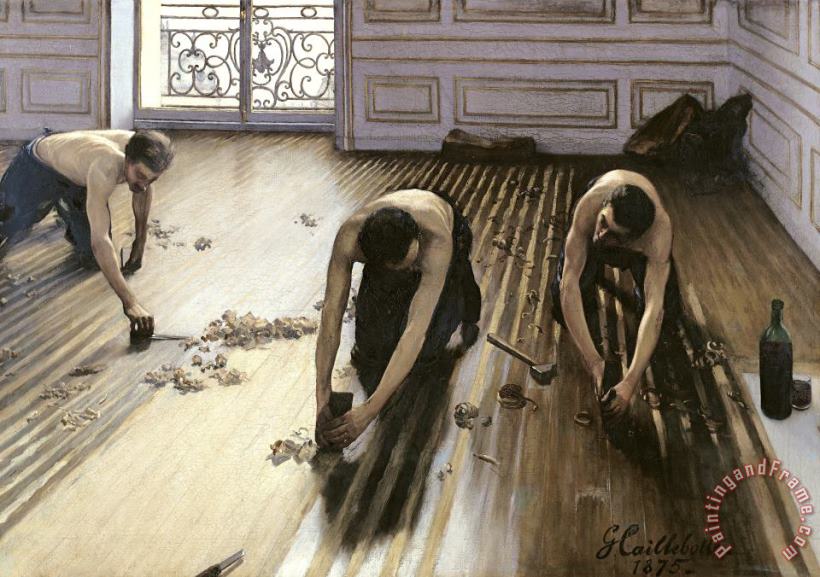 The Parquet Planers painting - Gustave Caillebotte The Parquet Planers Art Print