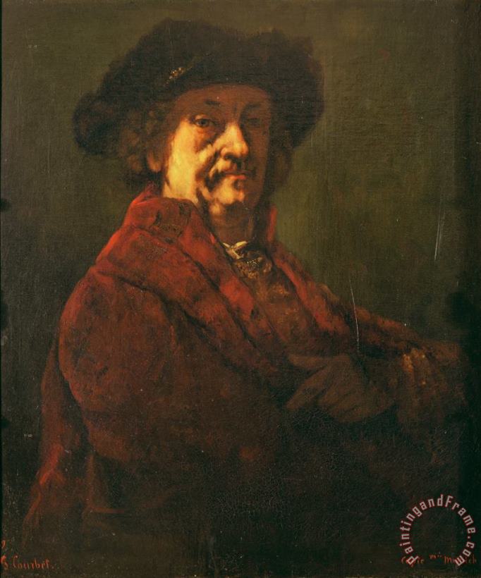 Gustave Courbet Copy of a Rembrandt Self Portrait Art Painting