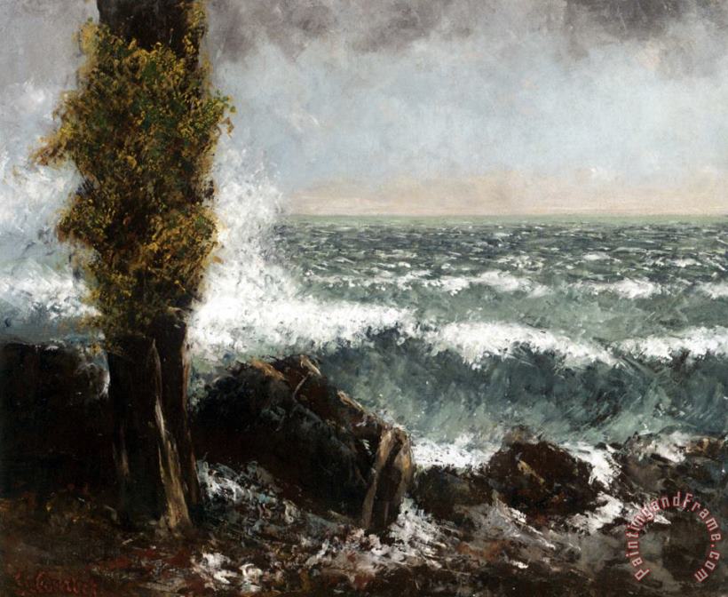 Gustave Courbet Marine, Le Peuplier Art Painting