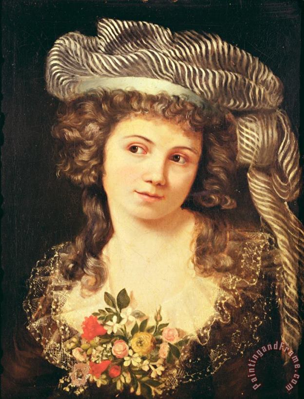 Portrait of a Young Woman in The Style of Labille Guiard (oil on Canvas) painting - Gustave Courbet Portrait of a Young Woman in The Style of Labille Guiard (oil on Canvas) Art Print