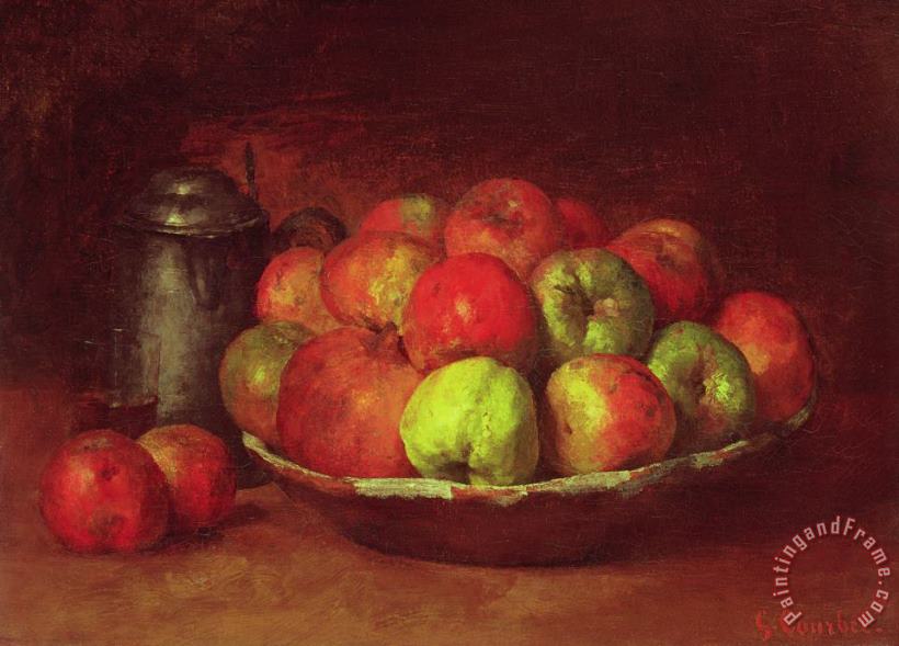 Still Life with Apples And a Pomegranate painting - Gustave Courbet Still Life with Apples And a Pomegranate Art Print
