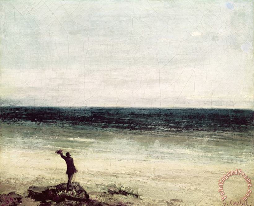 Gustave Courbet The Artist on the Seashore at Palavas Art Painting