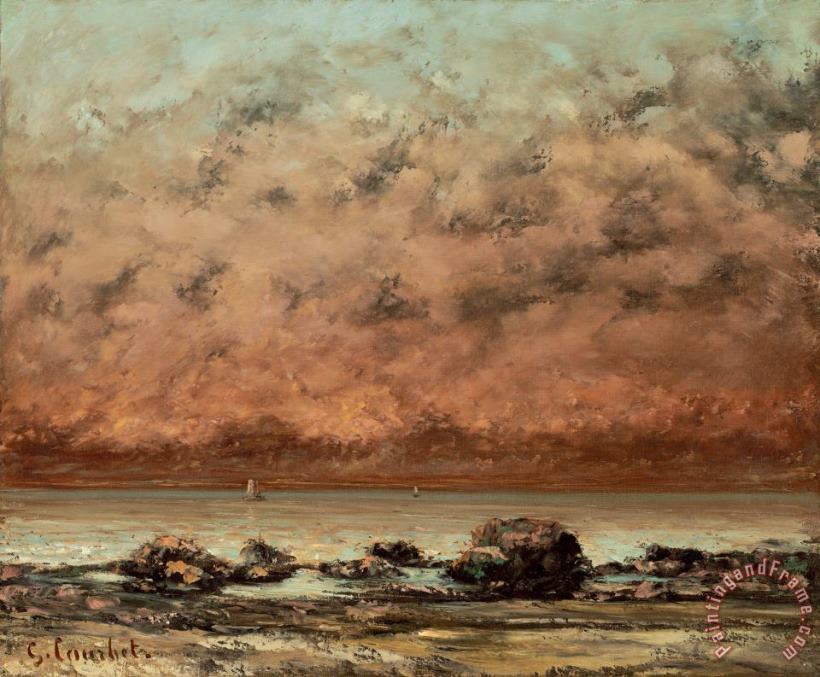 Gustave Courbet The Black Rocks at Trouville Art Painting