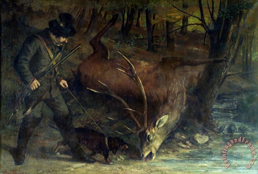 The Death of The Stag painting - Gustave Courbet The Death of The Stag Art Print