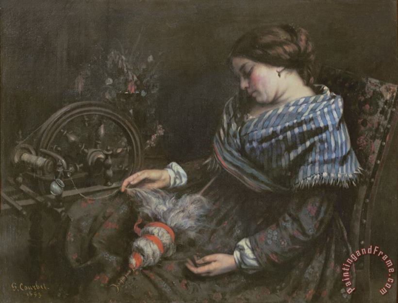 Gustave Courbet The Sleeping Embroiderer Art Painting