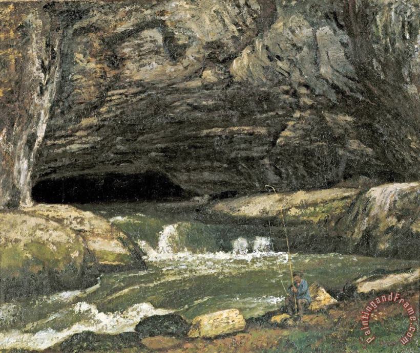 Gustave Courbet The Source of The Loue Or La Grotte Sarrazine (oil on Canvas) Art Print