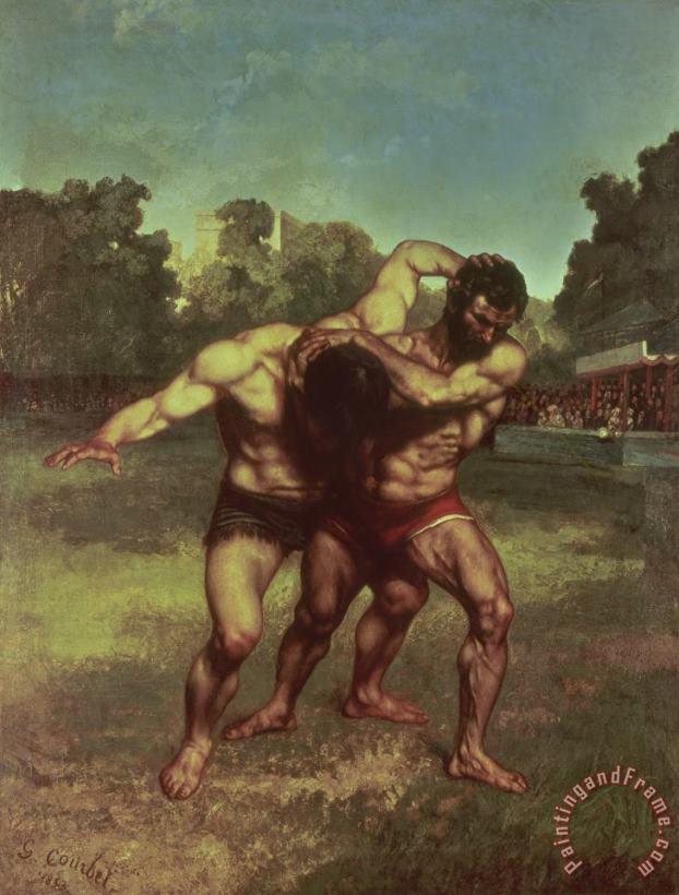 Gustave Courbet The Wrestlers Art Painting