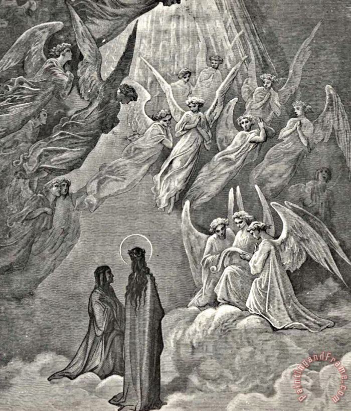 Gustave Dore Angels In Heaven Dante's Divine Comedy Illustration Art Painting