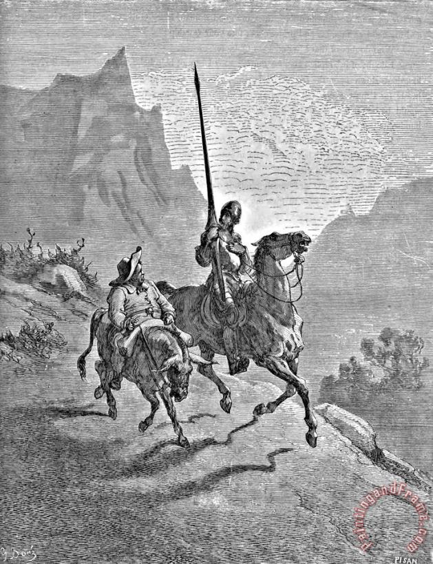 Gustave Dore Don Quixote And Sancho Panza Illustration Art Print