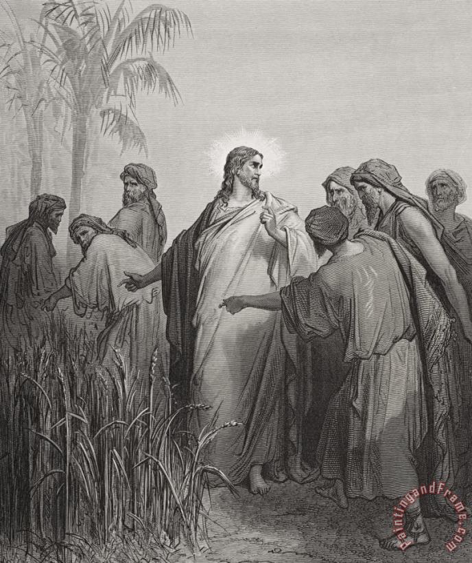 Gustave Dore Jesus And His Disciples In The Corn Field Art Print